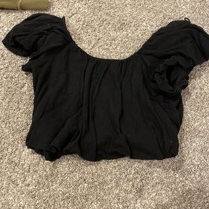 Free people black t-shirt. Slightly cropped, size large